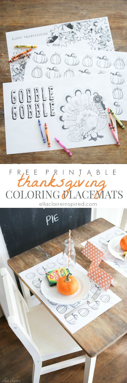 The Best Kids Thanksgiving Placemats Rustic Baby Chic