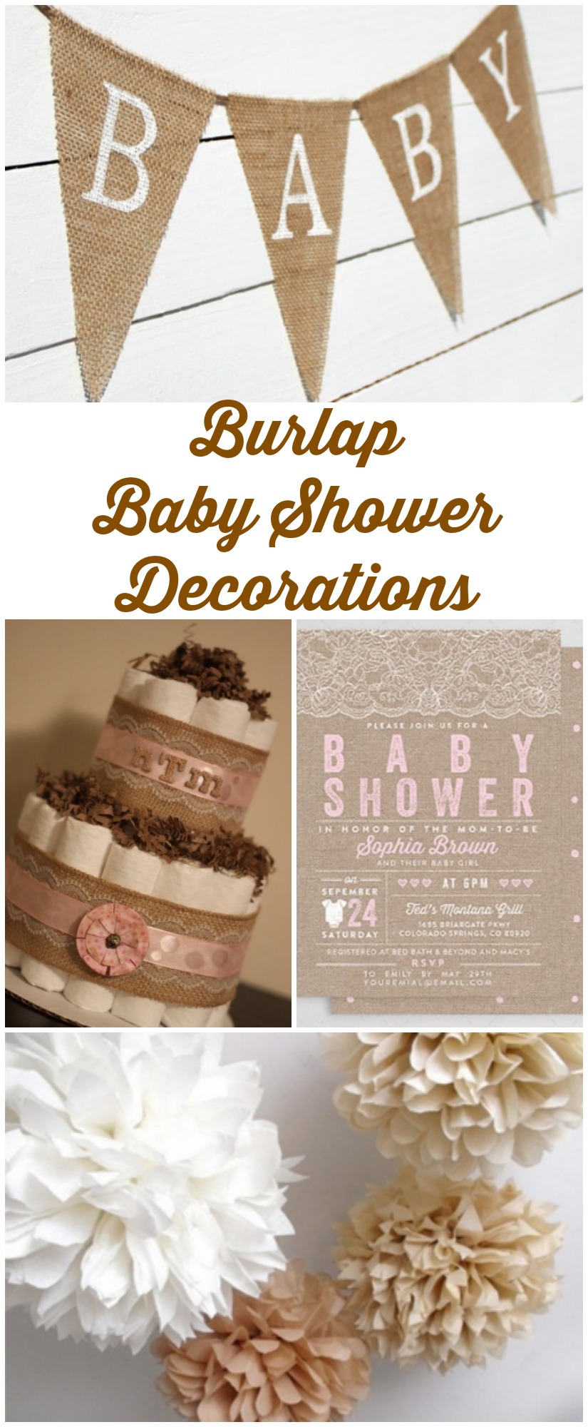 Burlap Baby Shower Decorations - Rustic Baby Chic
 Burlap Baby Shower Ideas